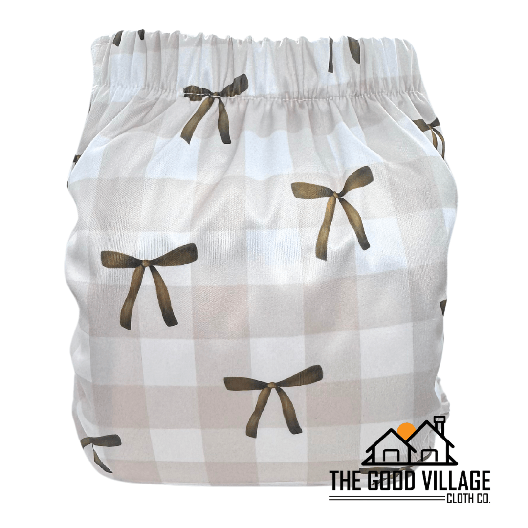 The Good Village Cloth Co. One Size Pocket Diaper | Ador - A - Bow - 