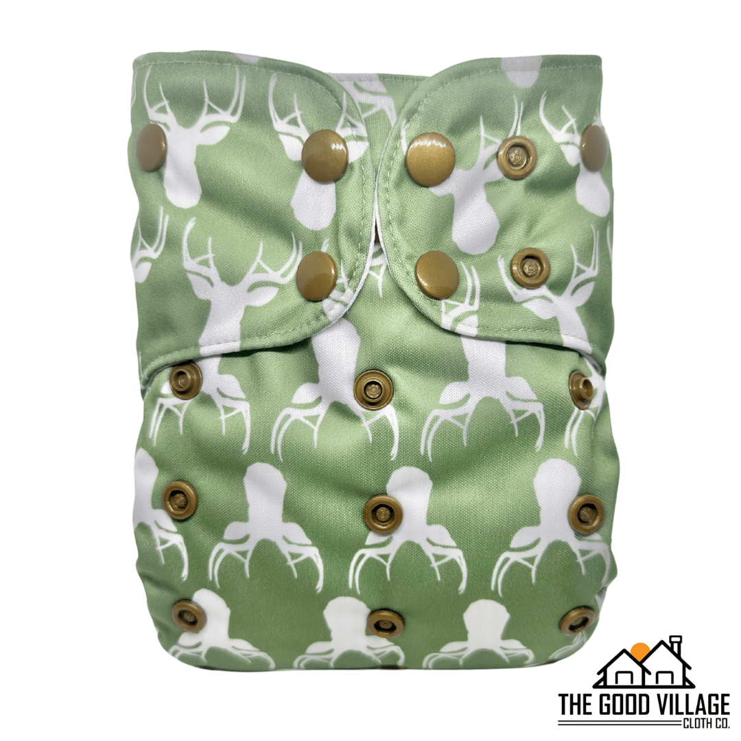 The Good Village Cloth Co. One Size Pocket Diaper | Antlers - 