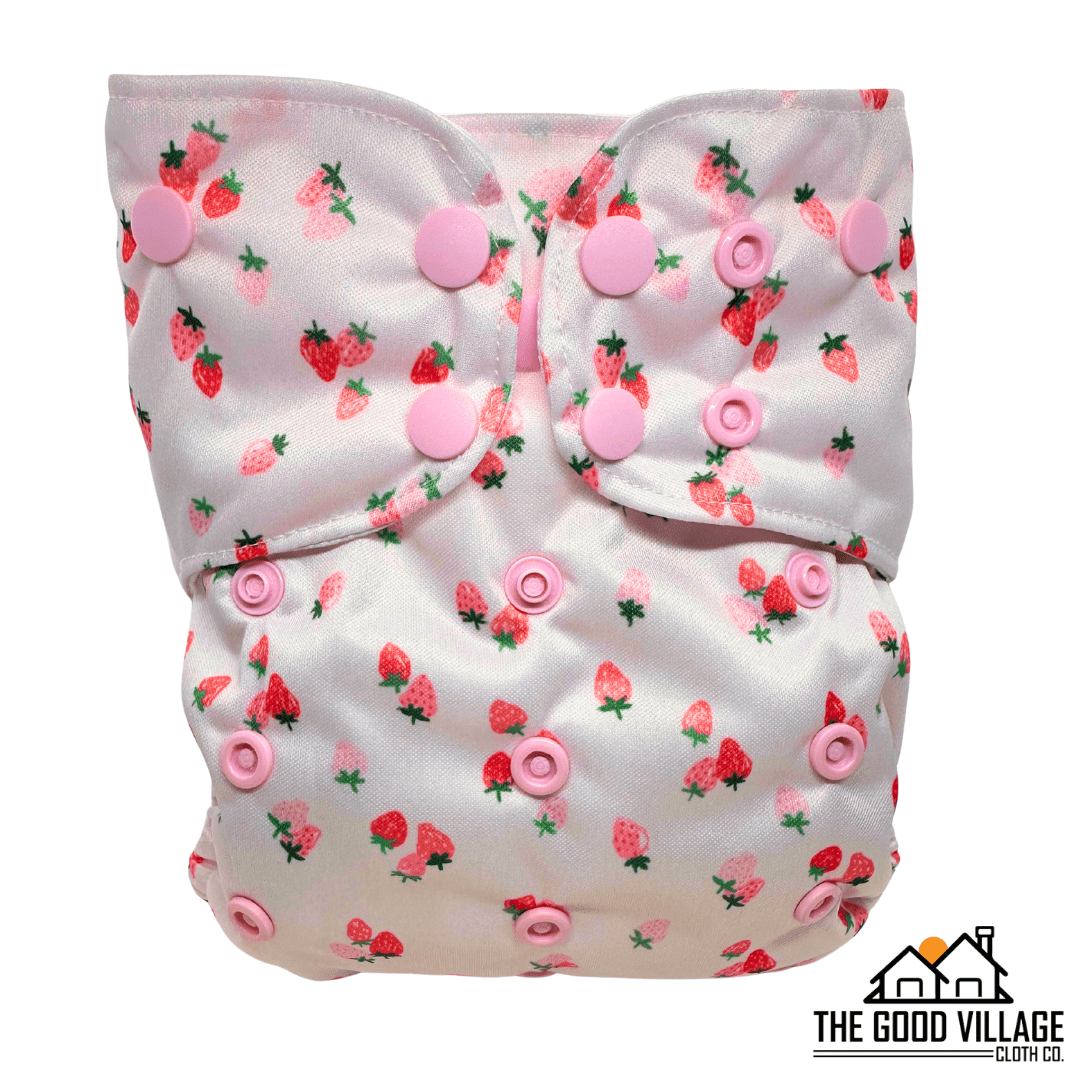 The Good Village Cloth Co. One Size Pocket Diaper | Berry Sweet - 