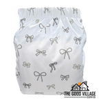 The Good Village Cloth Co. One Size Pocket Diaper | Bow Love - 