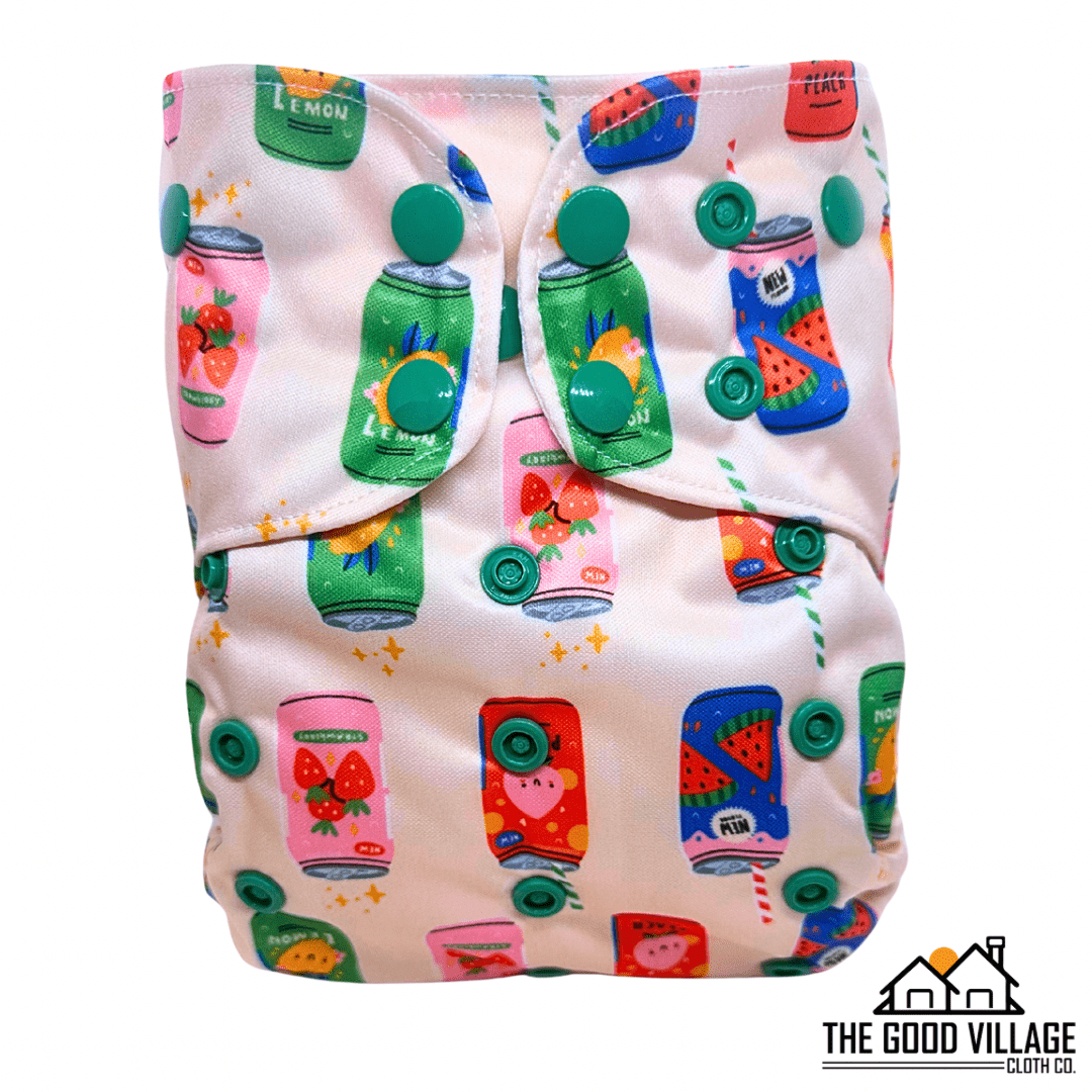 The Good Village Cloth Co. One Size Pocket Diaper | Fizz & Pop - 