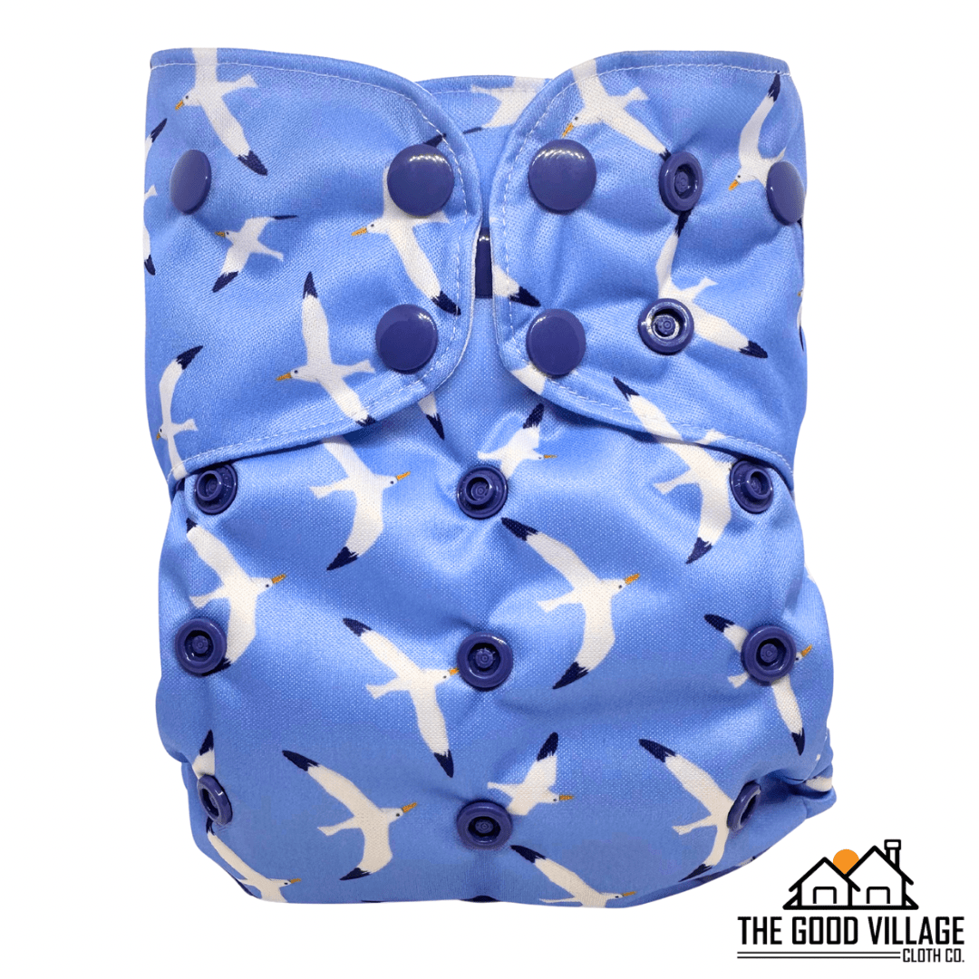 The Good Village Cloth Co. One Size Pocket Diaper | Gull Tide - 