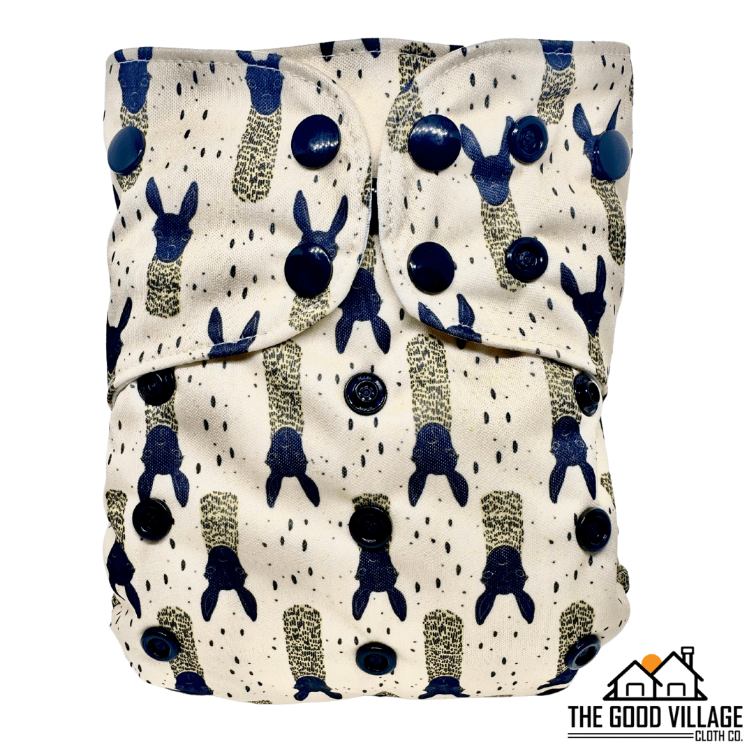 The Good Village Cloth Co. One Size Pocket Diaper | Mustard Llamas - 