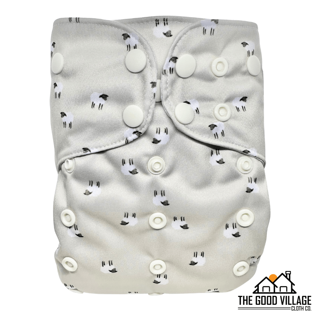 The Good Village Cloth Co. One Size Pocket Diaper | Sheep Tofu - 