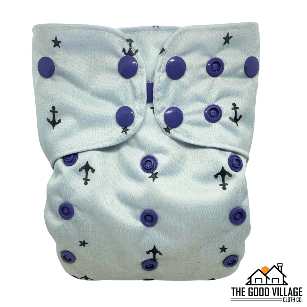 The Good Village Cloth Co. One Size Pocket Diaper | Starry Harbor - 