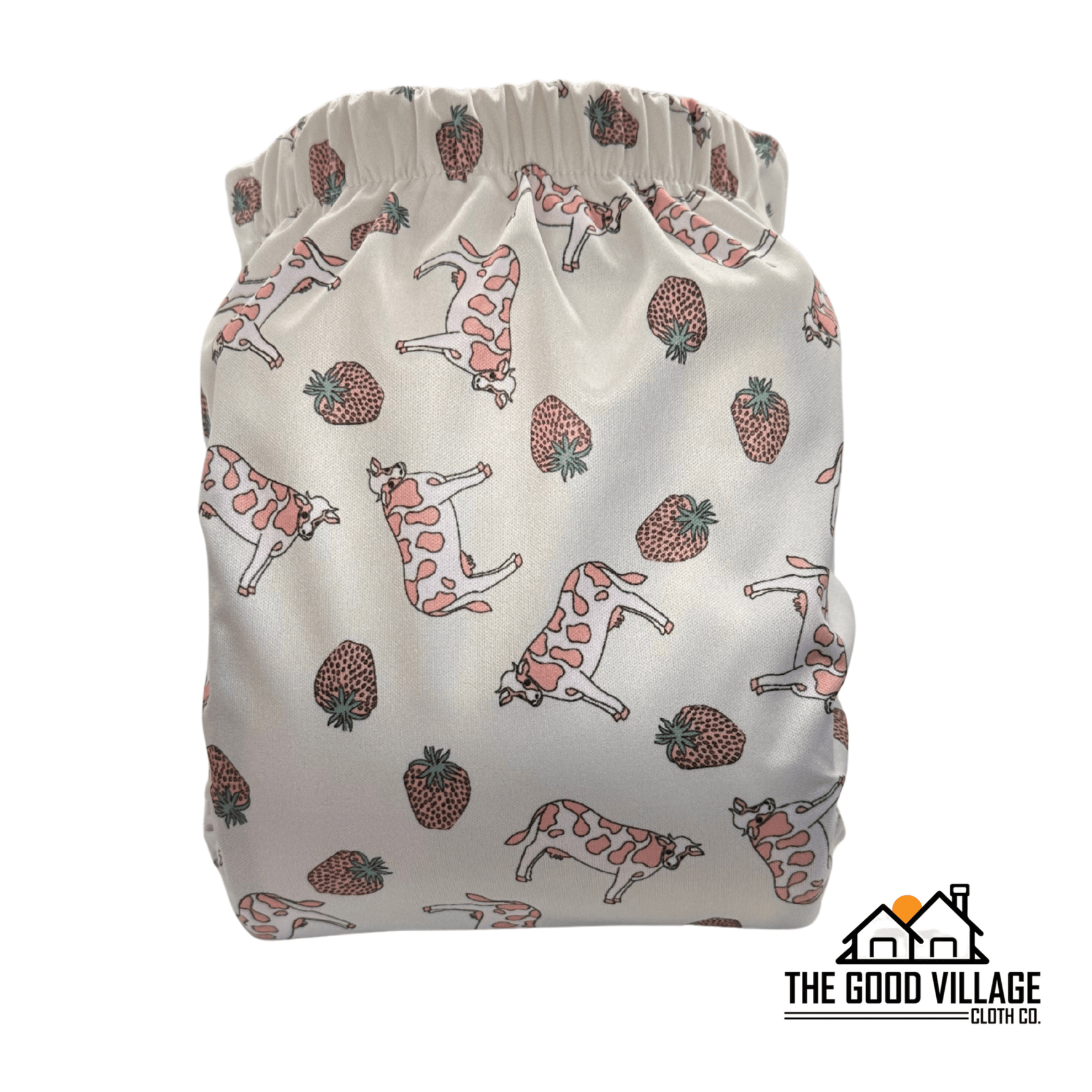 The Good Village Cloth Co. One Size Pocket Diaper - Strawberry Milk - 