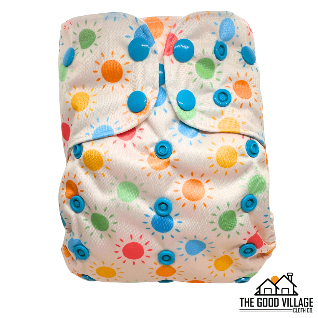 The Good Village Cloth Co. One Size Pocket Diaper | Sunny Snuggles - 