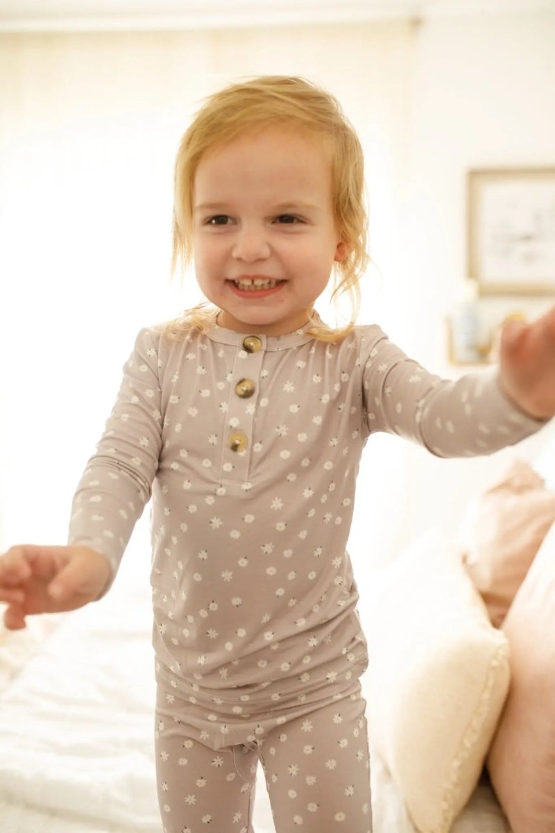 Little Joy Co. Oopsie Daisy 2Pc Bamboo Pajama Set For Kids Cozy Sleepwear - Everetts Place Boutique - 