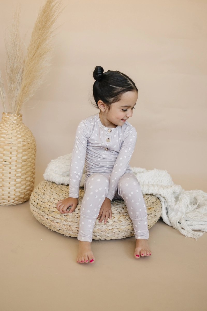 Little Joy Co. Oopsie Daisy 2Pc Bamboo Pajama Set For Kids Cozy Sleepwear - Everetts Place Boutique - 