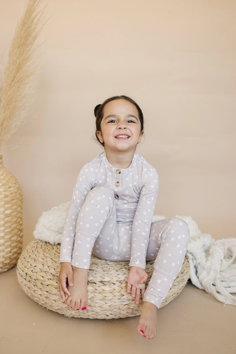 Little Joy Co. Oopsie Daisy 2Pc Bamboo Pajama Set For Kids Cozy Sleepwear - Everetts Place Boutique - 