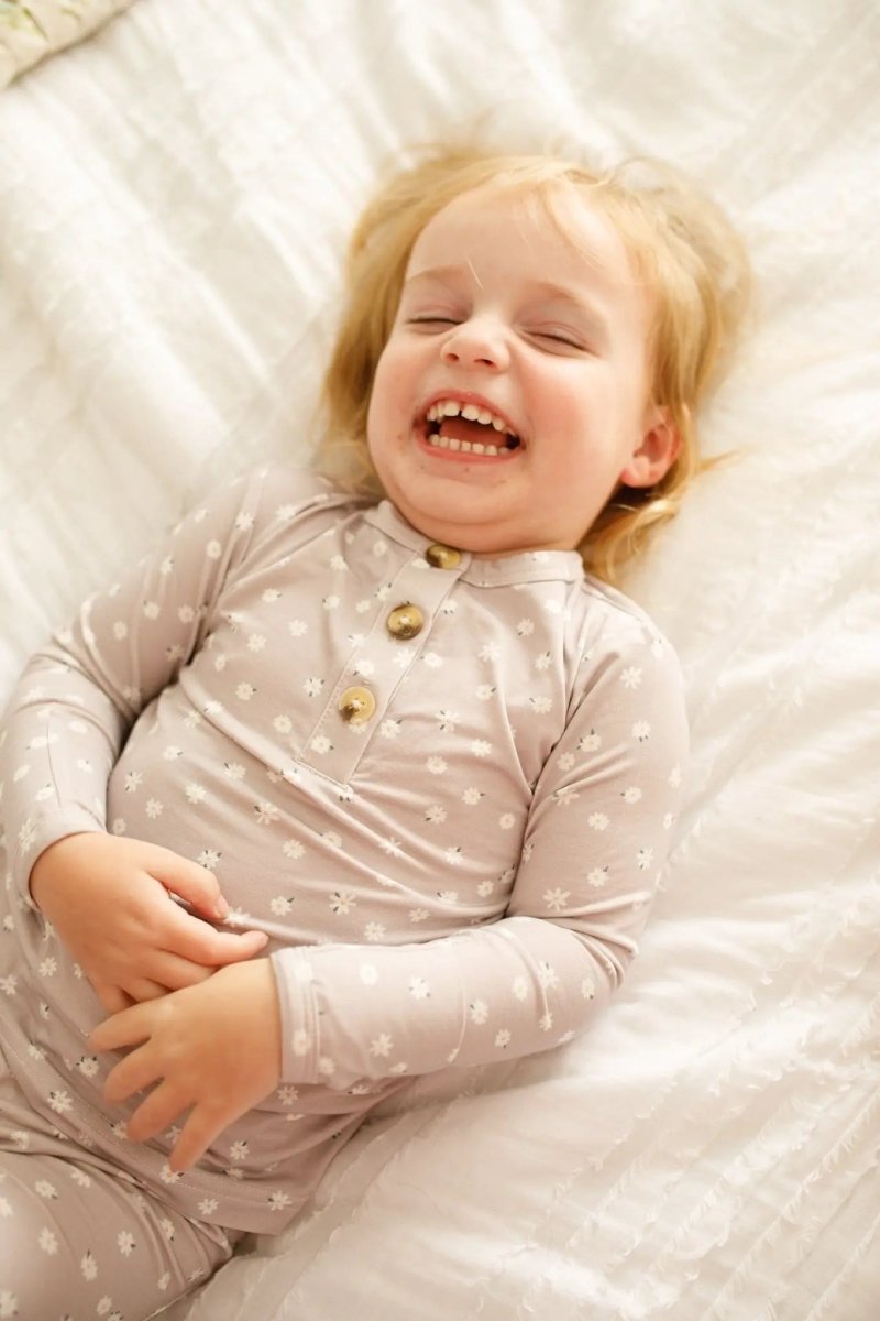 Little Joy Co. Oopsie Daisy 2Pc Bamboo Pajama Set For Kids Cozy Sleepwear - Everetts Place Boutique - 