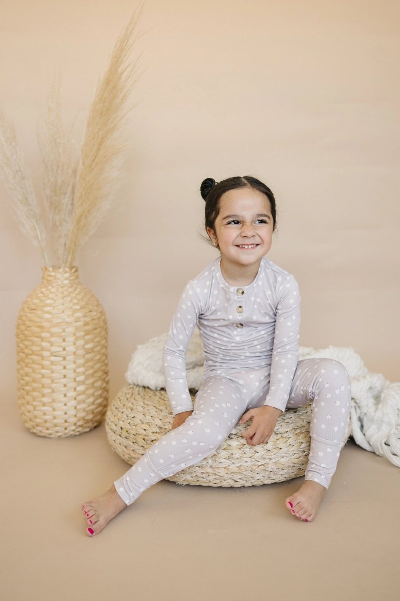 Little Joy Co. Oopsie Daisy 2Pc Bamboo Pajama Set For Kids Cozy Sleepwear - Everetts Place Boutique - 