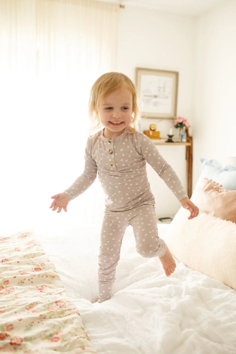 Little Joy Co. Oopsie Daisy 2Pc Bamboo Pajama Set For Kids Cozy Sleepwear - Everetts Place Boutique - 
