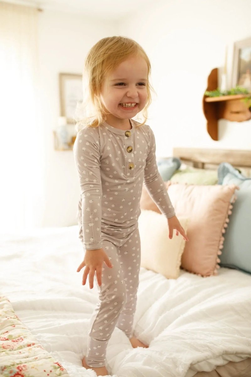 Little Joy Co. Oopsie Daisy 2Pc Bamboo Pajama Set For Kids Cozy Sleepwear - Everetts Place Boutique - 
