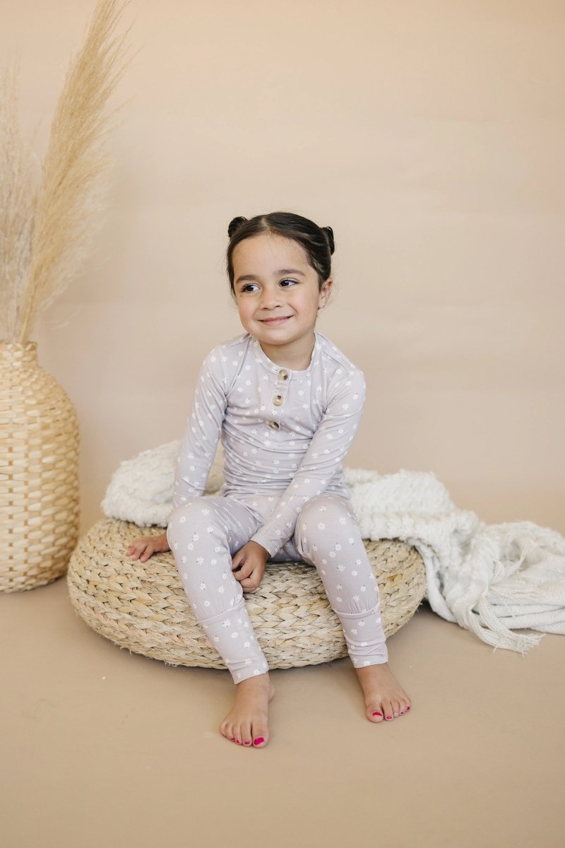Little Joy Co. Oopsie Daisy 2Pc Bamboo Pajama Set For Kids Cozy Sleepwear - Everetts Place Boutique - 