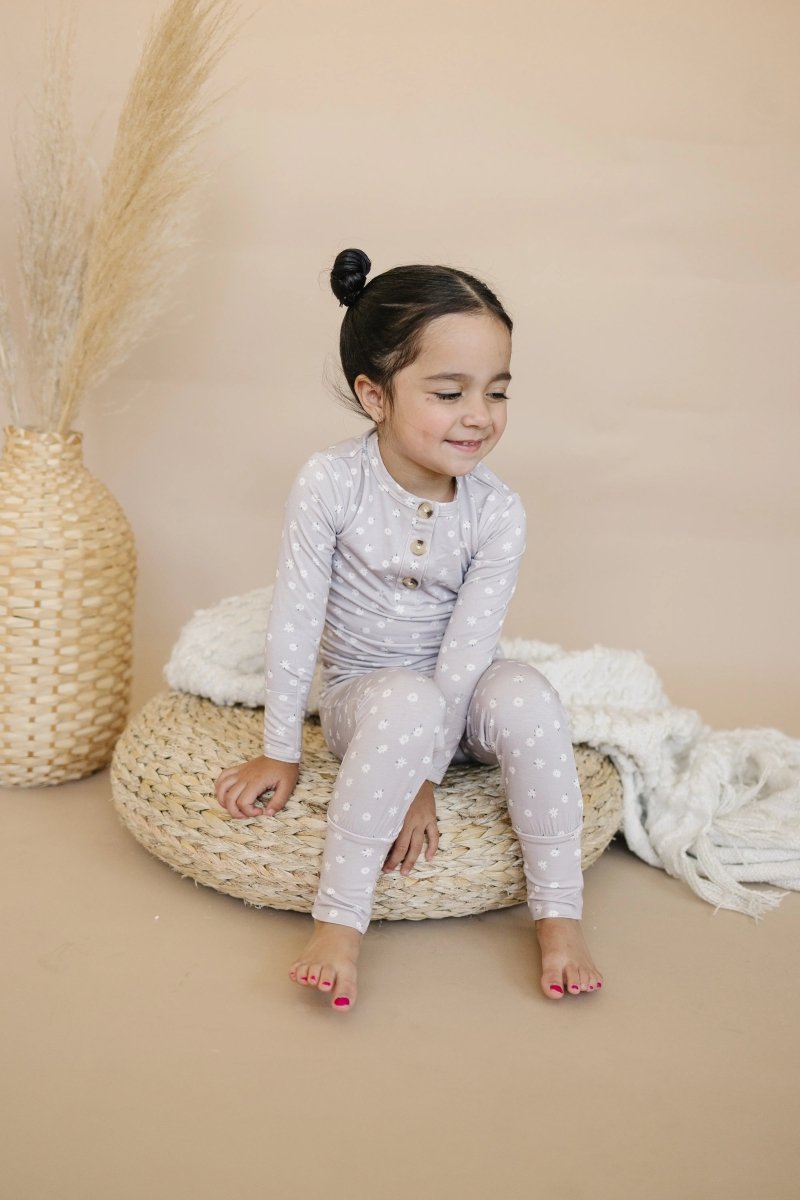 Little Joy Co. Oopsie Daisy 2Pc Bamboo Pajama Set For Kids Cozy Sleepwear - Everetts Place Boutique - 