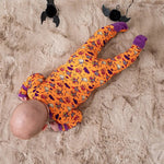 Bestaroo Orange Boo Crew Footie For Babies Cozy Two Way Zipper Pajama - 