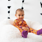 Bestaroo Orange Boo Crew Footie For Babies Cozy Two Way Zipper Pajama - 
