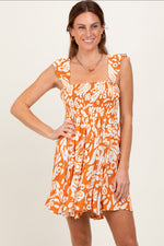 PinkBlush Orange Printed Smocked Ruffle Strap DressEveretts Place