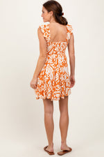 PinkBlush Orange Printed Smocked Ruffle Strap DressEveretts Place