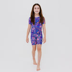 Bam & Stitch Orchid Gardens Bamboo Short Sleeve Pajamas | Floral Kids Set - 