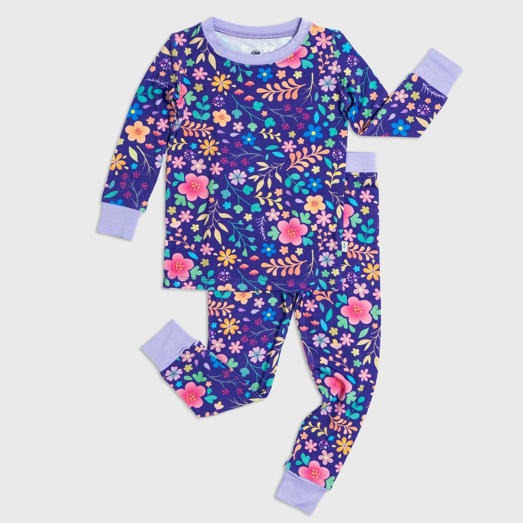 Bam & Stitch Orchid Gardens Long Sleeve Pajamas - 