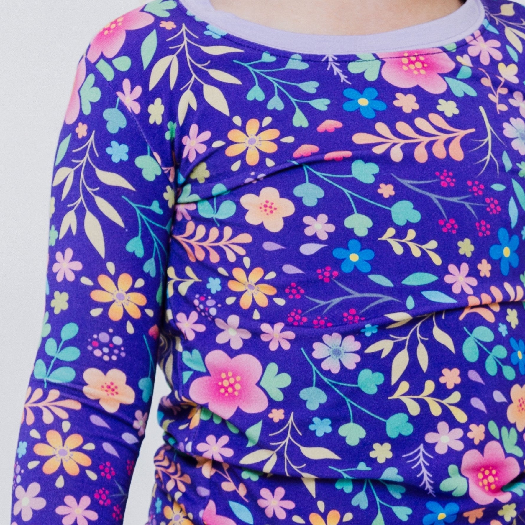 Bam & Stitch Orchid Gardens Long Sleeve Pajamas - 