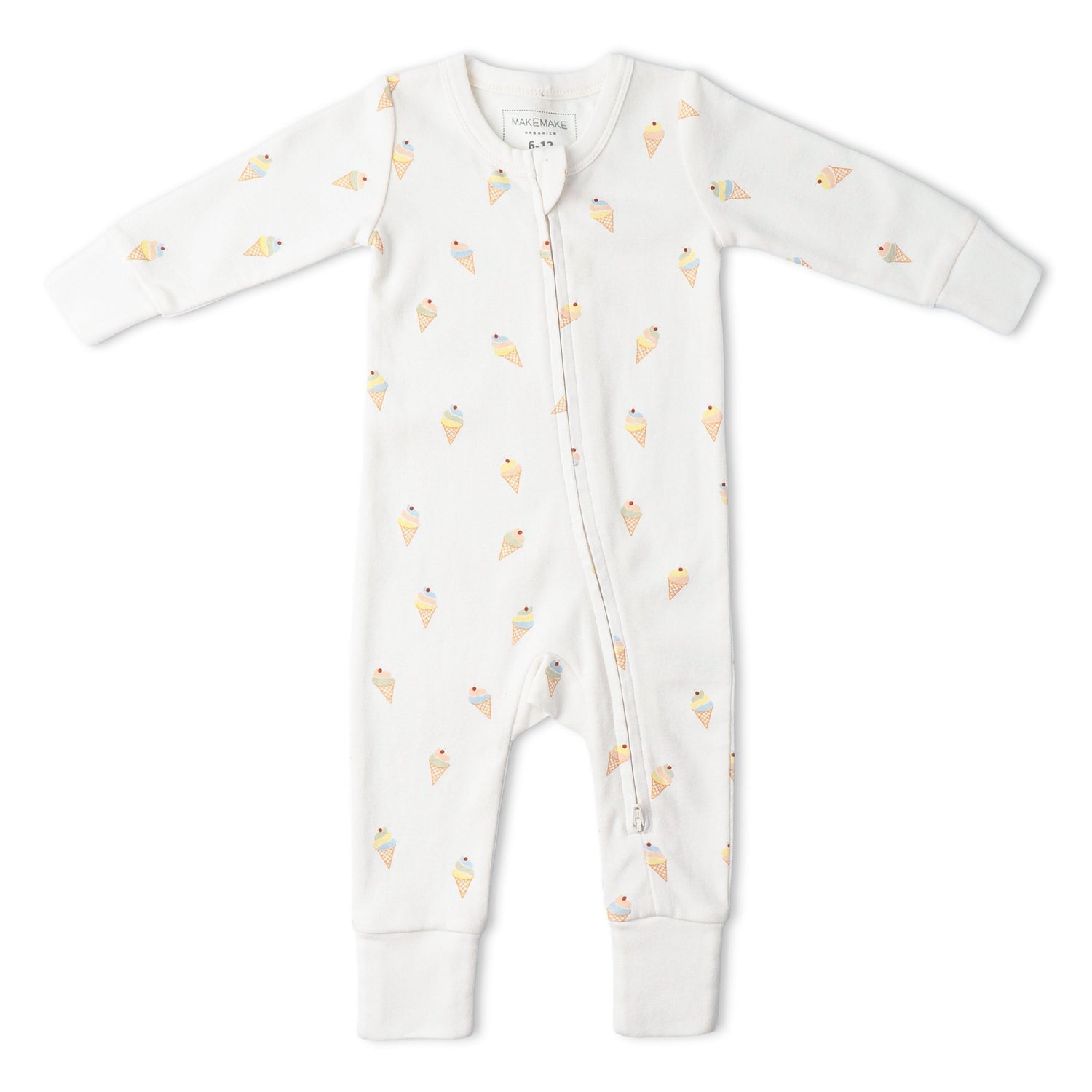 Makemake Organics Organic 2 - Way Zip Romper - Ice Cream