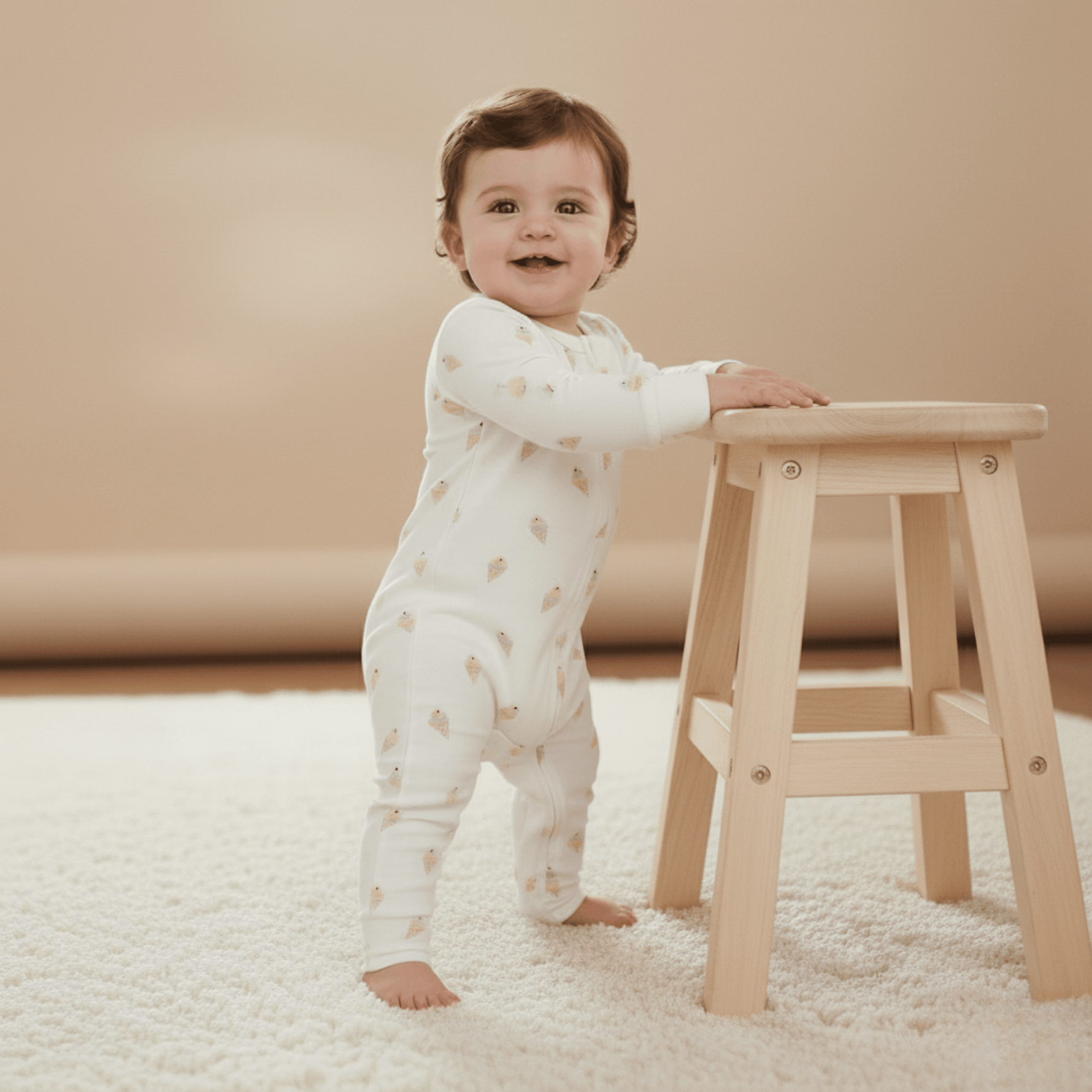 Makemake Organics Organic 2 - Way Zip Romper - Ice Cream