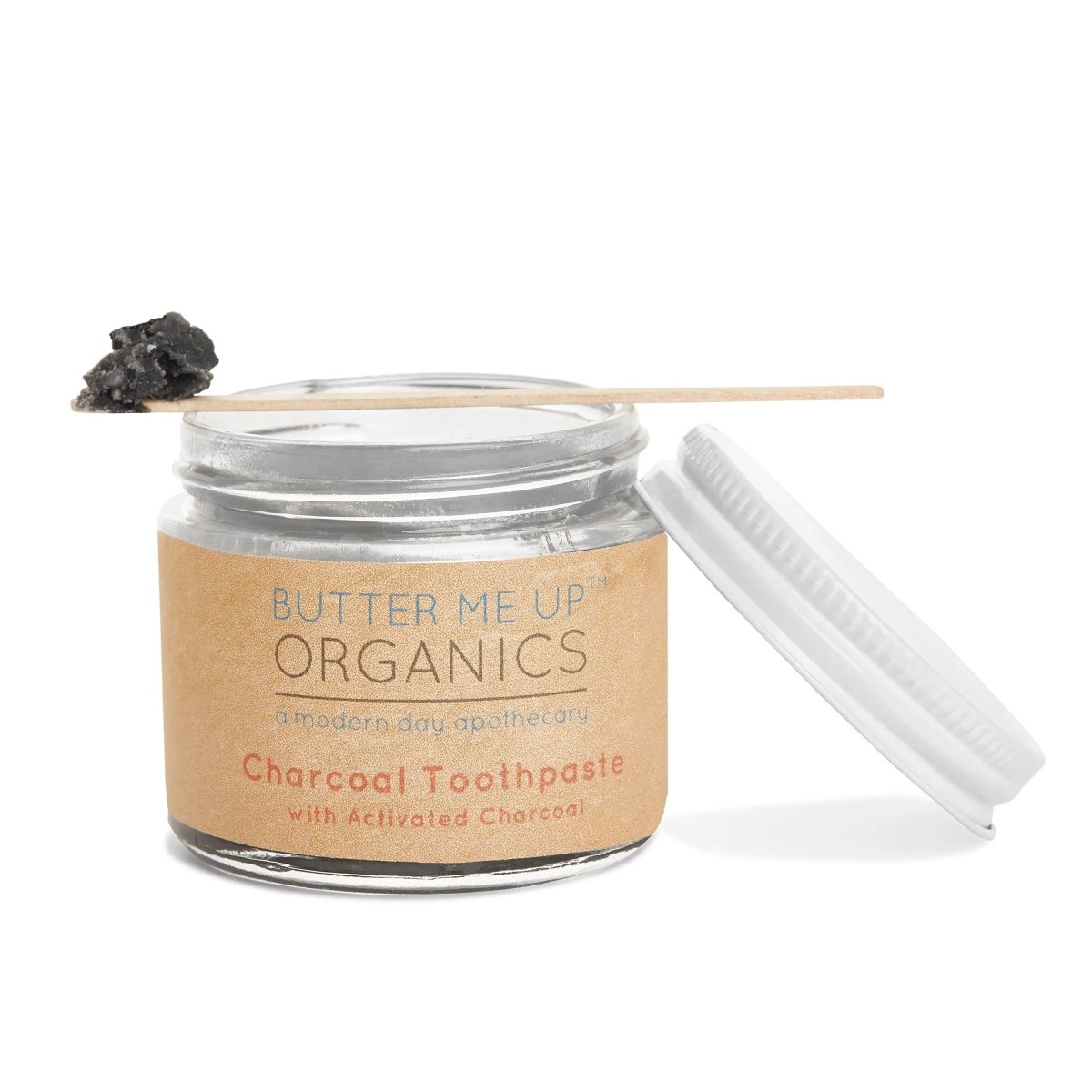 Butter Me Up Organics Organic Activated Charcoal Toothpaste with Natural Whitening for All Ages - 