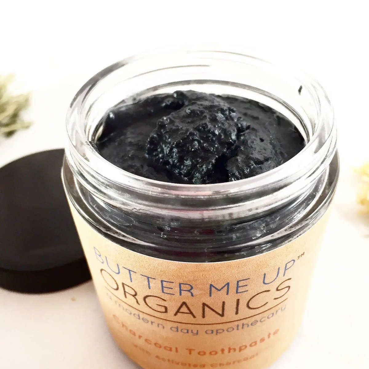 Butter Me Up Organics Organic Activated Charcoal Toothpaste with Natural Whitening for All Ages - 