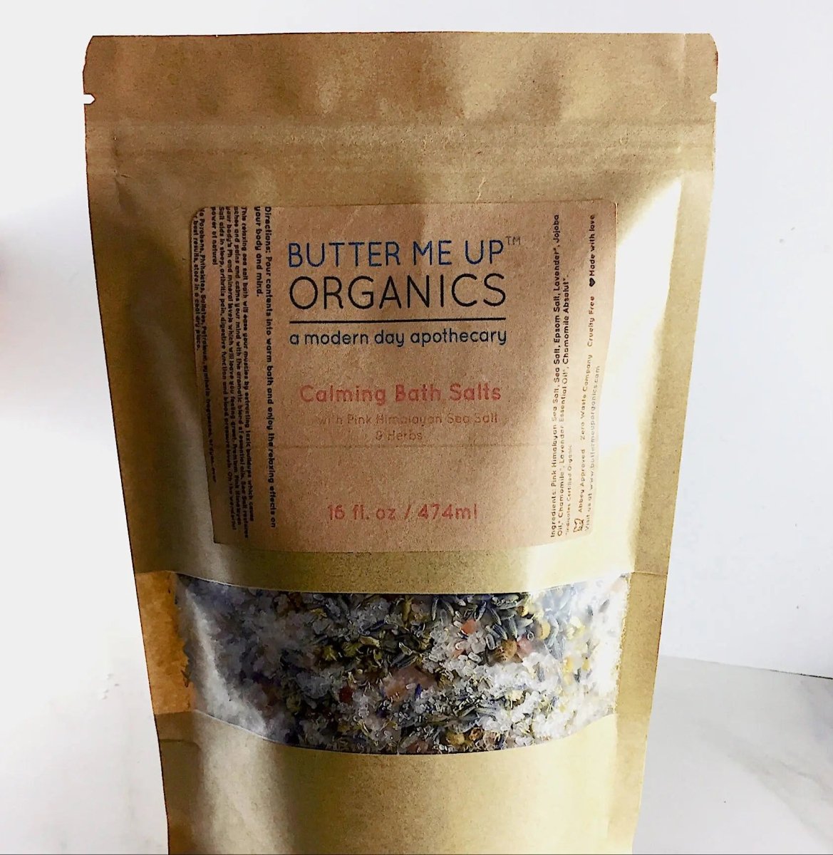 Butter Me Up Organics Organic Bath Salts with Lavender and Chamomile for Stress Relief Relaxation - 