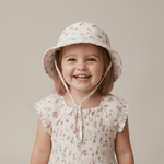 Organic Bucket Sun Hat - Blush Floral - Hat, Baby & Toddler Clothing, Headgear, Child, Sun hat | Everetts Place