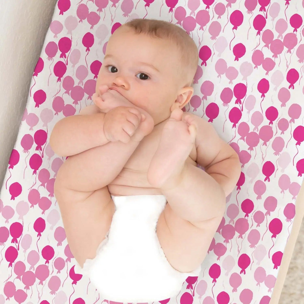 Norani Baby Organic Changing Pad Cover - Pink Balloons - 
