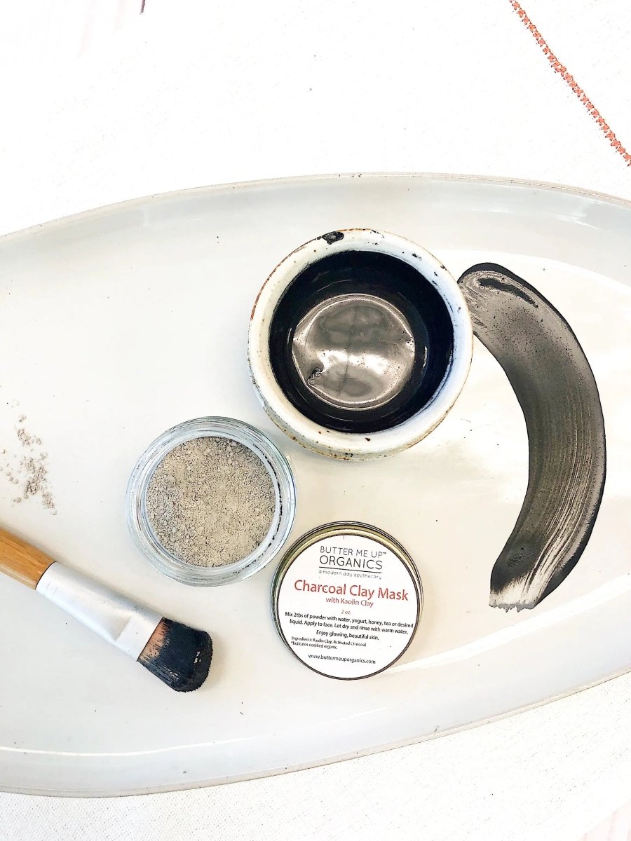 Butter Me Up Organics Organic Charcoal Mask with Detoxifying Ingredients for Clear Glowing Skin - 