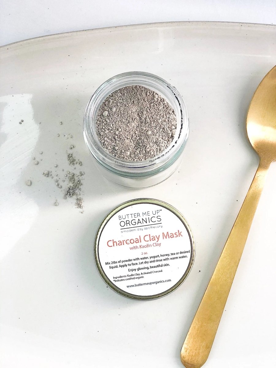 Butter Me Up Organics Organic Charcoal Mask with Detoxifying Ingredients for Clear Glowing Skin - 