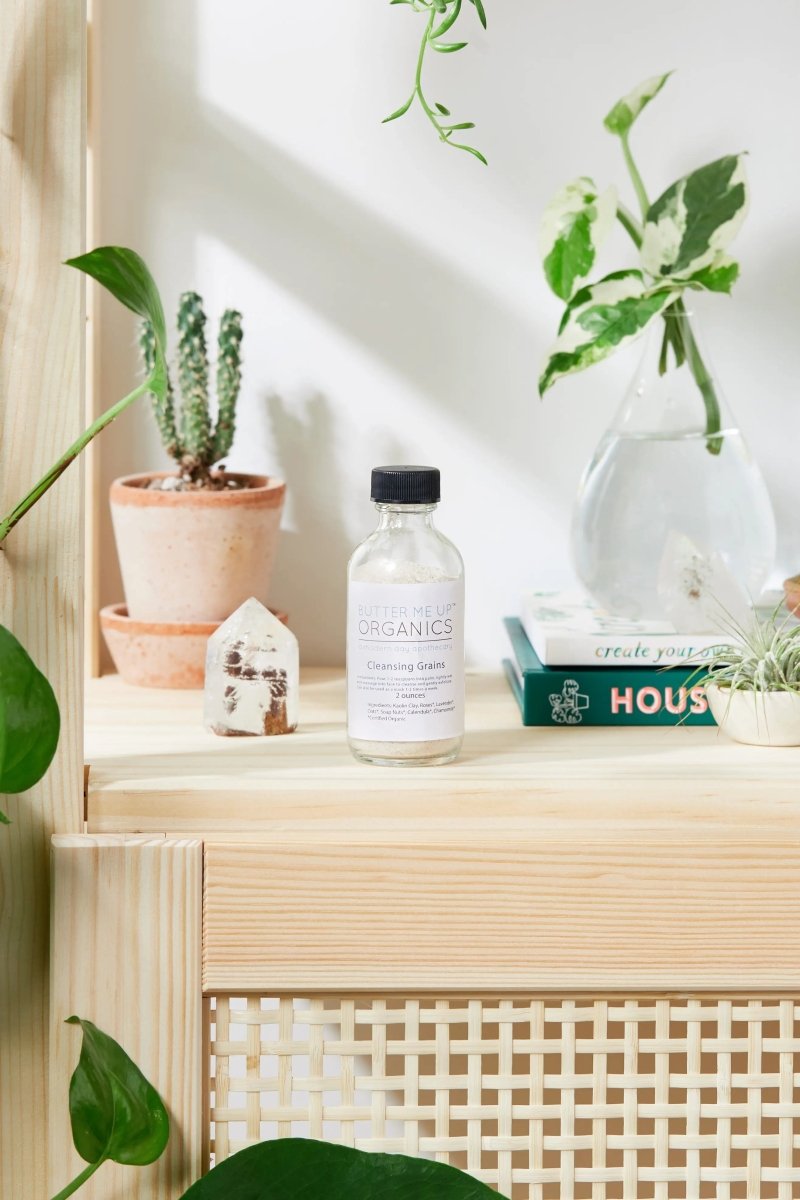 Butter Me Up Organics Organic Cleansing Grains Face Scrub with Gentle Exfoliation for All Skin Types - 