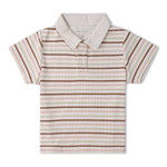 Makemake Organics Organic Collar Tee & Shorts Set - Terra Stripes