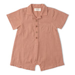 Makemake Organics Organic Collared Romper - Clay