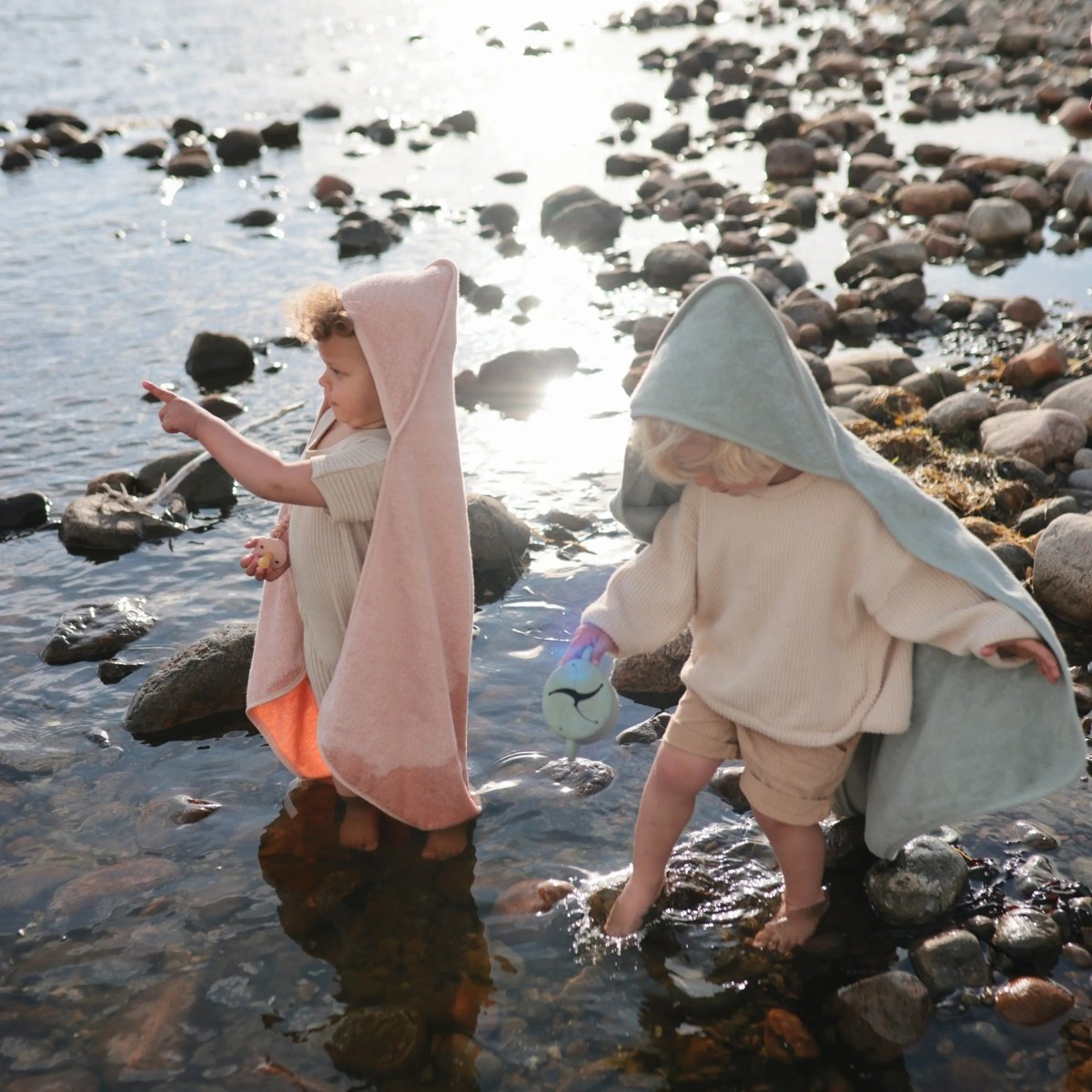 Mushie Organic Cotton Baby Hooded Towel Soft and Absorbent for Cozy Cuddles - Everetts Place Boutique - 