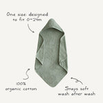 Mushie Organic Cotton Baby Hooded Towel Soft and Absorbent for Cozy Cuddles - Everetts Place Boutique - 