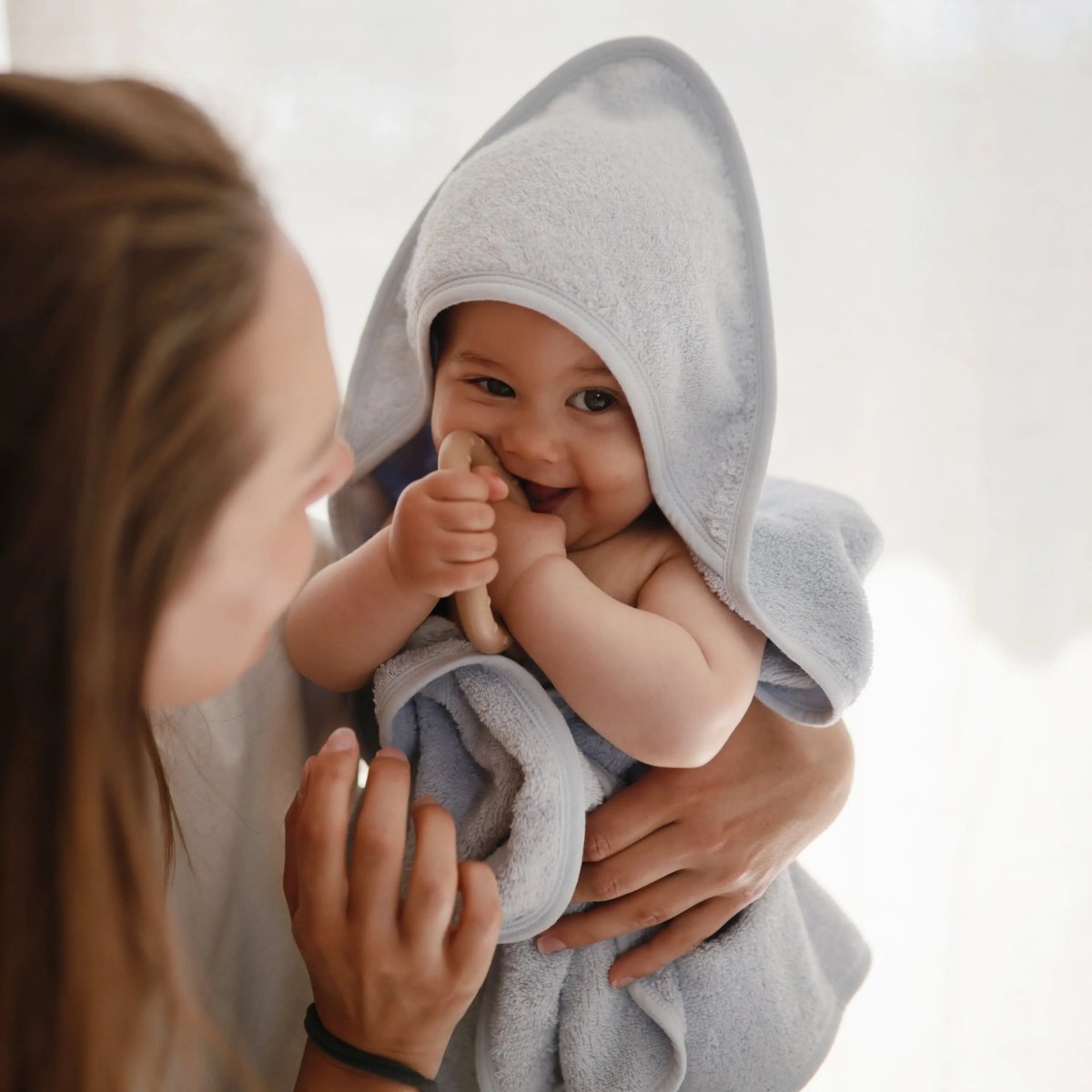 Mushie Organic Cotton Baby Hooded Towel Soft and Absorbent for Cozy Cuddles - Everetts Place Boutique - 
