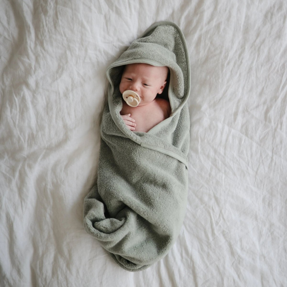 Mushie Organic Cotton Baby Hooded Towel Soft and Absorbent for Cozy Cuddles - Everetts Place Boutique - 