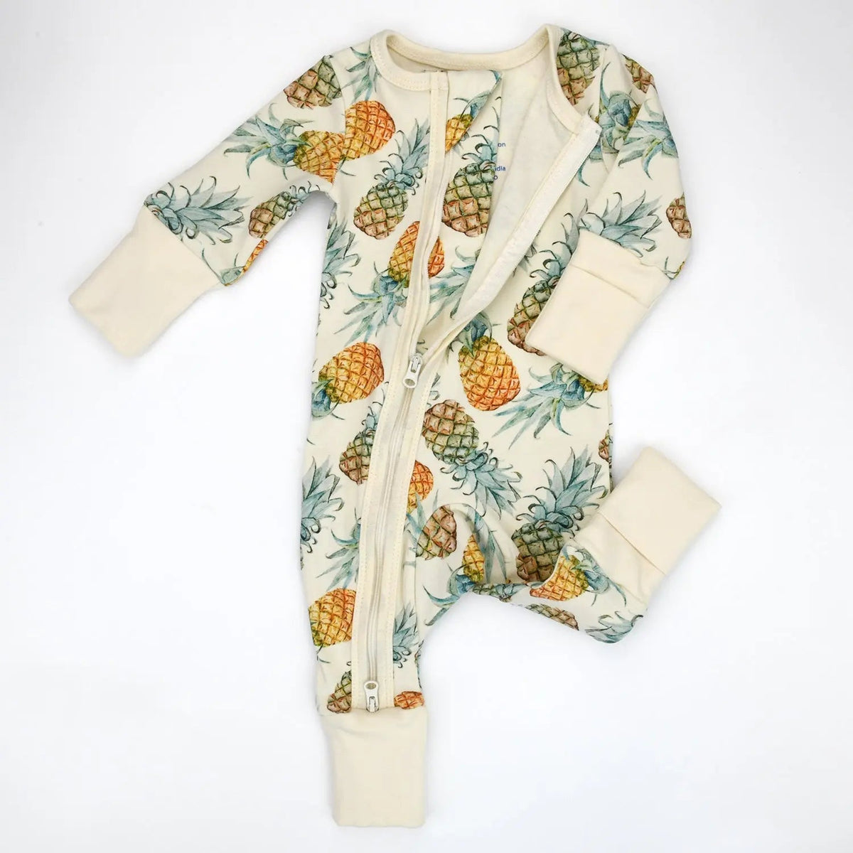 Earthy Organic Cotton Baby Pajamas 2 - Way Zip Front Zipper Sleeper, Aloha - 