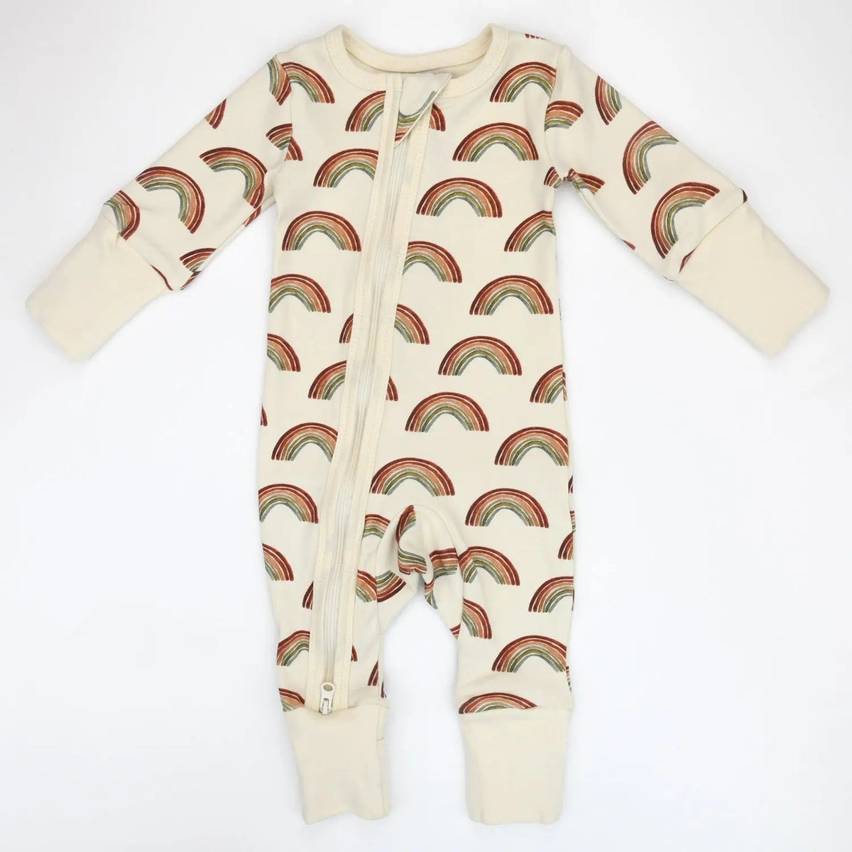 Earthy Organic Cotton Baby Pajamas 2 - Way Zip Front Zipper Sleeper, August - 