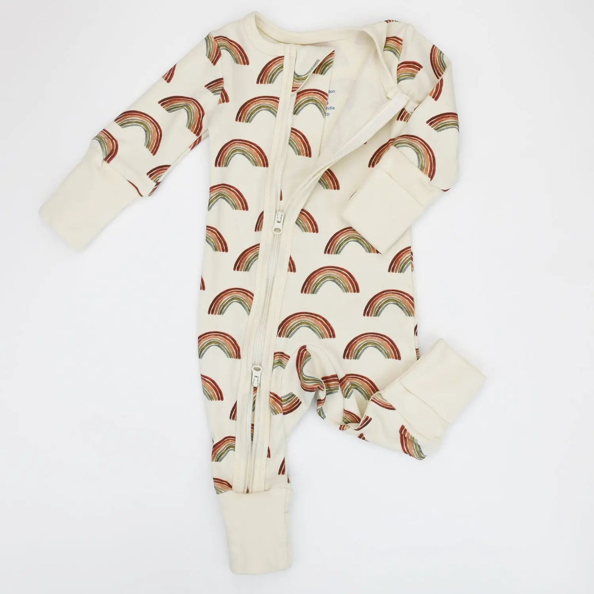Earthy Organic Cotton Baby Pajamas 2 - Way Zip Front Zipper Sleeper, August - 
