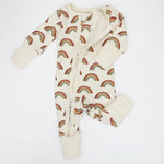Earthy Organic Cotton Baby Pajamas 2 - Way Zip Front Zipper Sleeper, August - 