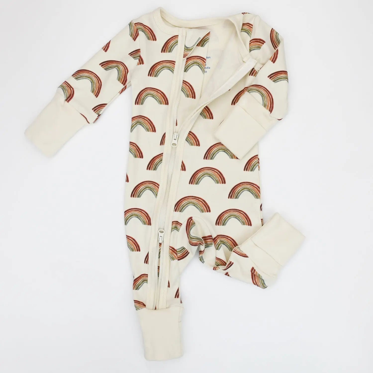 Earthy Organic Cotton Baby Pajamas 2 - Way Zip Front Zipper Sleeper, August - 