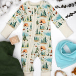 Earthy Organic Cotton Baby Pajamas 2 - Way Zip Front Zipper Sleeper, North - 