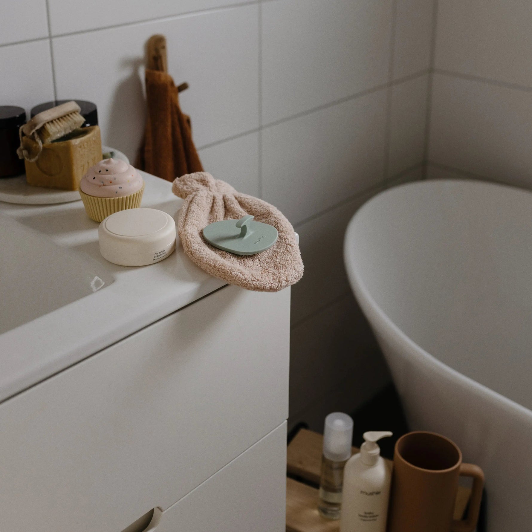 Mushie Organic Cotton Bath Mitt - 